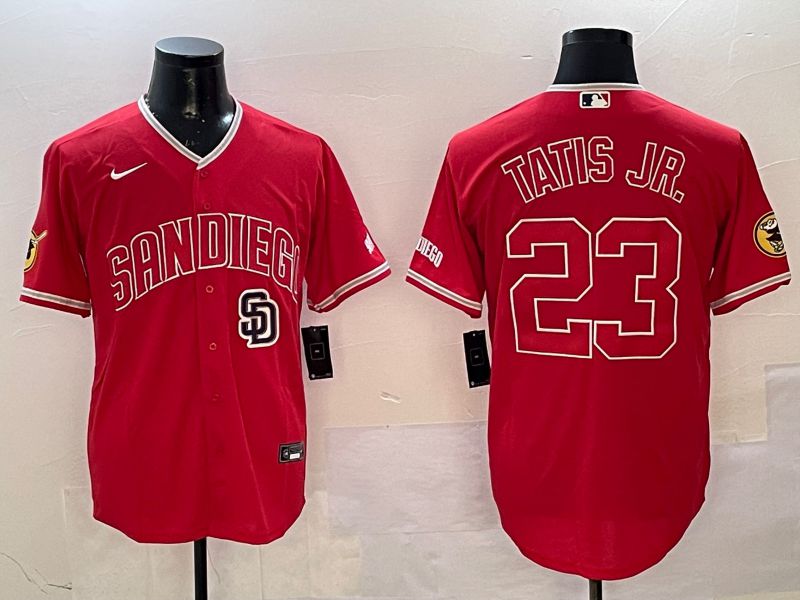 Men San Diego Padres #23 Tatis jr Red Jointly Name Game Nike 2025 MLB Jersey style 2->san diego padres->MLB Jersey